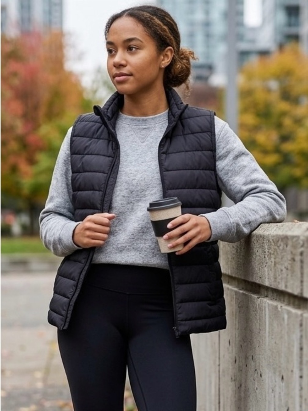GAP Black Quilted ColdControl Vest
